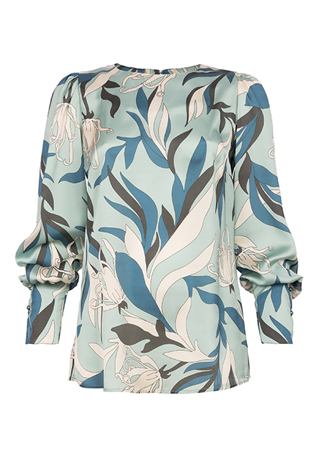 Bluza naglašenih rukava u cvetnom dezenu Tiffany Production