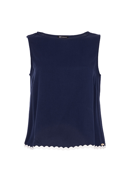 Bluza bez rukava sa kontrastnim rubom Tiffany Production