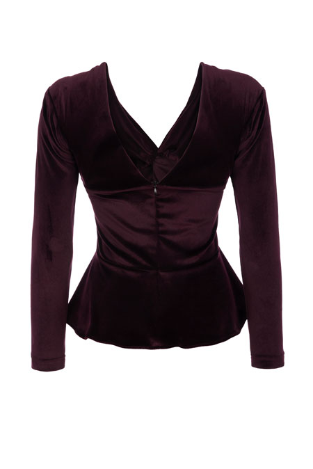 Plišana bluza dugih rukava sa V-izrezom Tiffany Production