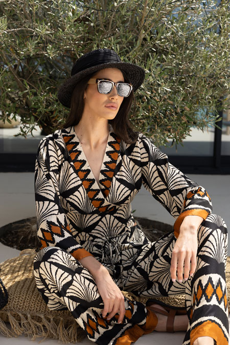 Viskozna bluza sa upečatljivim printom Tiffany Production