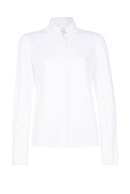 Ženska košulja sa skrivenim dugmićima i brošem Tiffany Production