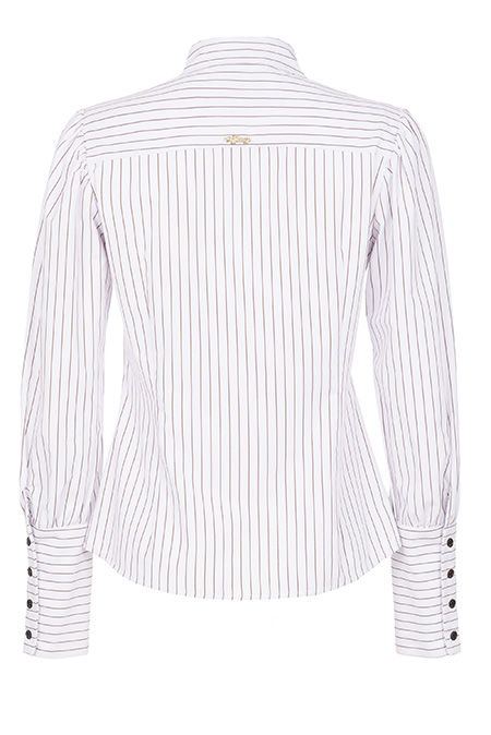 Ženska prugasta košulja sa dugim rukavima i ukrasnim dugmićima Tiffany Production