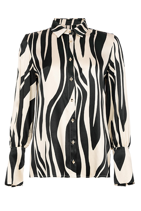 Ženska košulja u dezenu sa zvonastim rukavima Tiffany Production