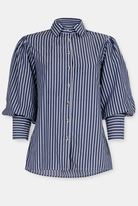 Prugasta košulja sa puf rukavima Tiffany Production