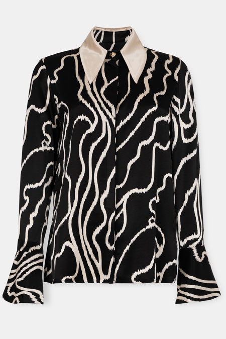 Tiffany Production Košulja od viskoze sa naglašenom kragnom