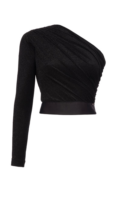 Top na jedno rame sa satenskim pojasom Tiffany Production