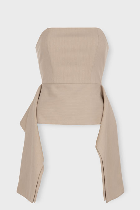 Tiffany Production Elegantni top sa lame prugama