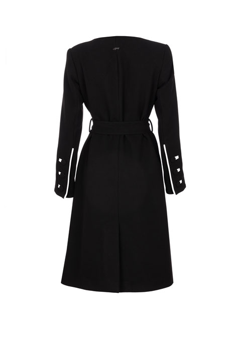 Elegantni kaput sa kontrastnom kragnom i preklopom Tiffany Production