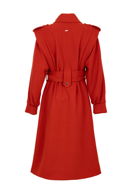 Midi kaput sa asimetričnim detaljem i kaišem Tiffany Production