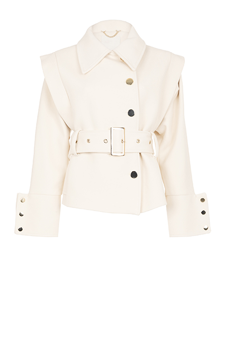 Kratki kaput sa ukrasnim dugmićima i asimetričnim detaljem Tiffany Production