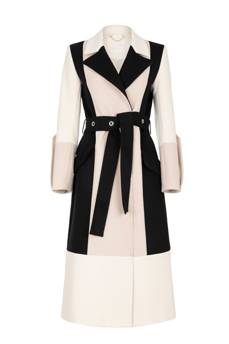 Ženski midi kaput sa kaišem i ukrasnim detaljima Tiffany Production