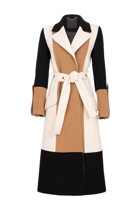 Ženski midi kaput sa kaišem i ukrasnim detaljima Tiffany Production