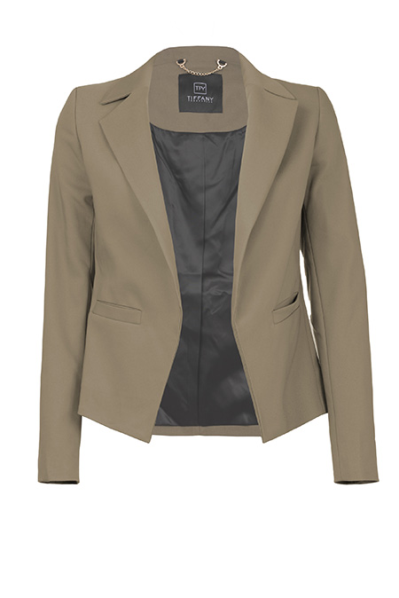 Ženski kratki sako bez kopčanja sa kragnom i reverima Tiffany Production