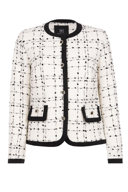 Tiffany Production Ženski sako od buklea sa imitacijom džepova