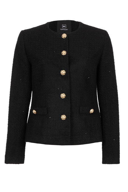 Ženski sako od buklea sa ukrasnim dugmićima Tiffany Production
