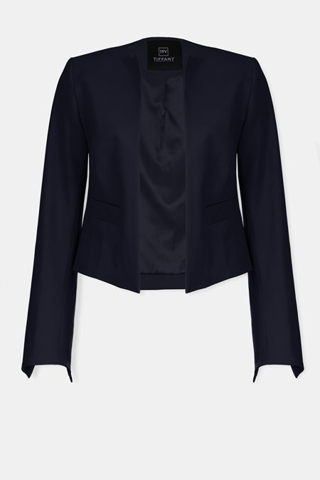 Kratki elegantni sako bez revera Tiffany Production
