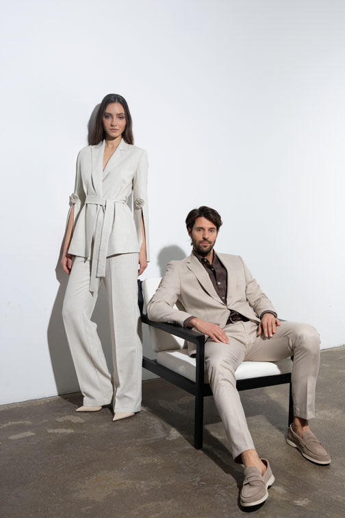 Elegantni sako sa vezivanjem u struku Tiffany Production