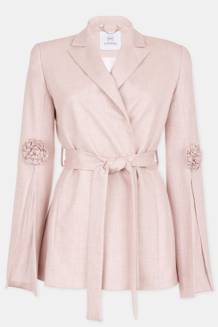 Elegantni sako sa vezivanjem u struku Tiffany Production