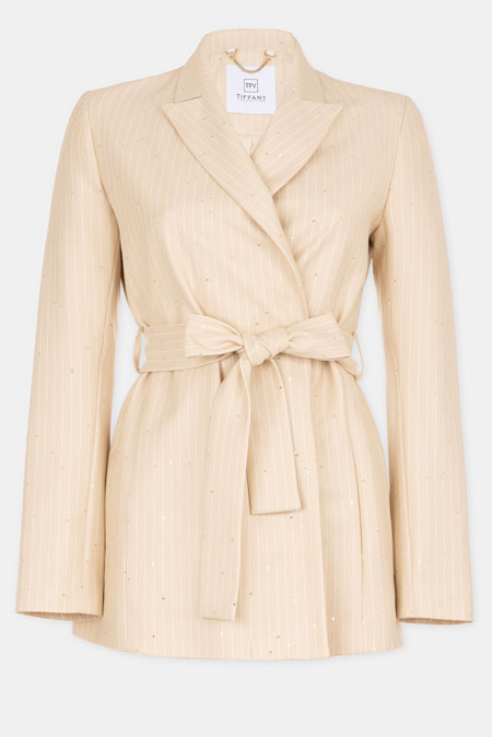 Tiffany Production Elegantni sako sa prugama i svetlucavim detaljima