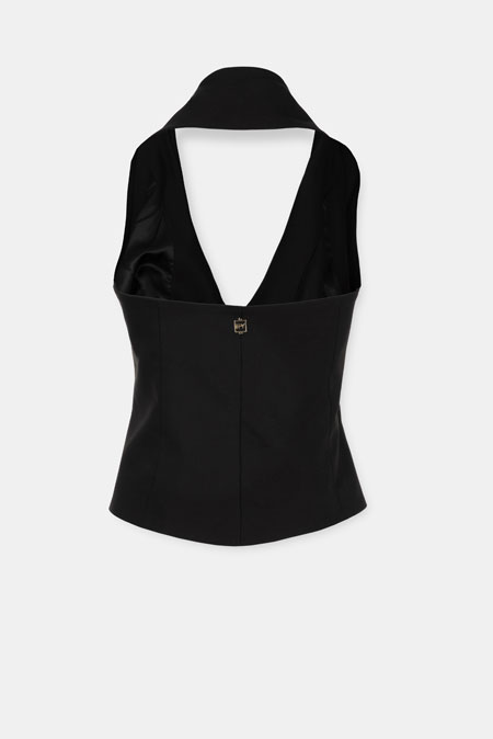 Strukirani prsluk sa otvorenim leđima Tiffany Production