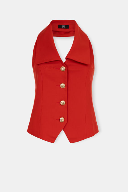 Strukirani prsluk sa otvorenim leđima Tiffany Production