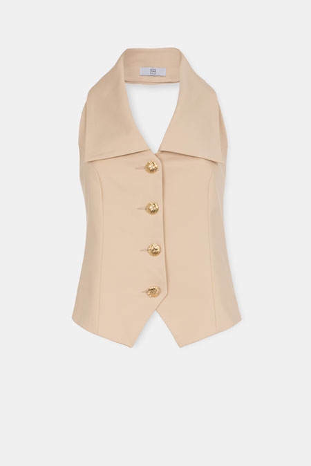 Strukirani prsluk sa otvorenim leđima Tiffany Production