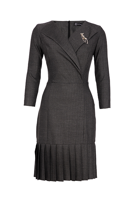 Haljina dugih rukava sa plisiranim donjim rubom Tiffany Production