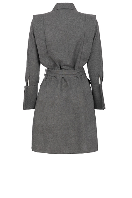 Mini haljina sa asimetričnim detaljem i pojasom Tiffany Production