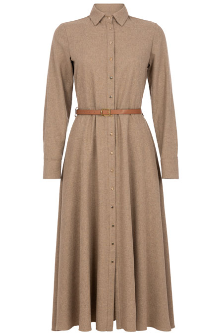 Tiffany Production Midi haljina sa kragnom i kaišem od kontrastnog materijala