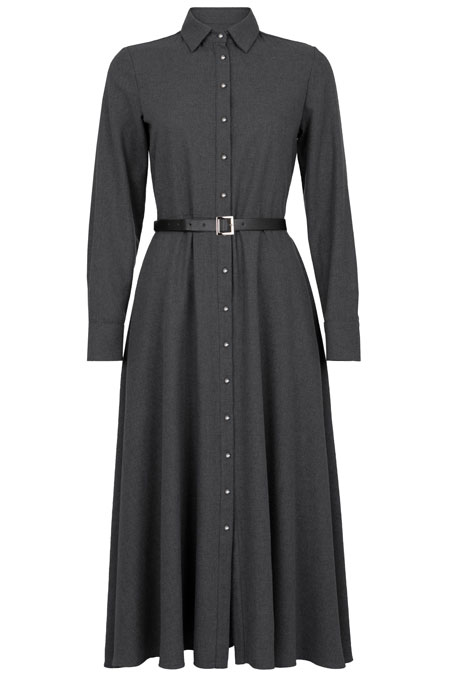 Tiffany Production Midi haljina sa kragnom i kaišem od kontrastnog materijala