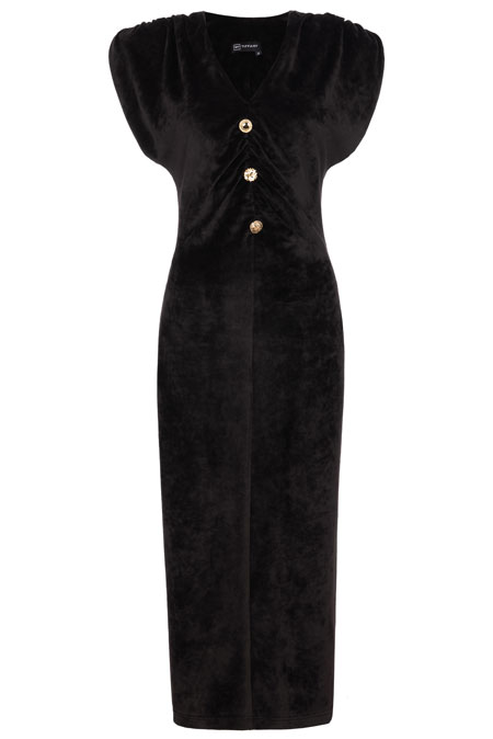 Tiffany Production Midi haljina od pliša sa naglašenim ramenima