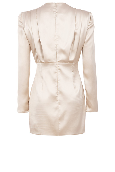 Mini haljina dugih rukava sa asimetričnim detaljem Tiffany Production