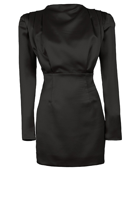 Mini haljina dugih rukava sa asimetričnim detaljem Tiffany Production