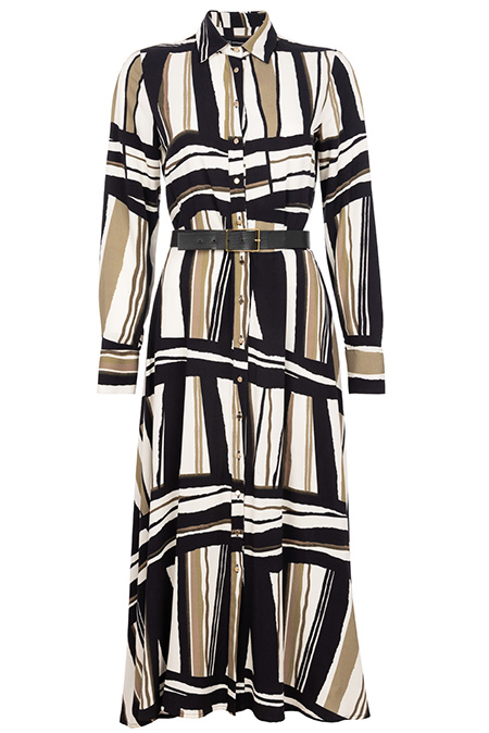 Midi haljina u dezenu sa kaišem Tiffany Production