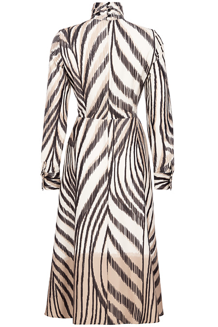 Midi haljina u dezenu sa visokom kragnom Tiffany Production