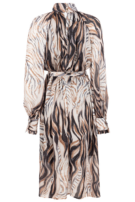 Midi haljina sa visokim okovratnikom i kaišem Tiffany Production