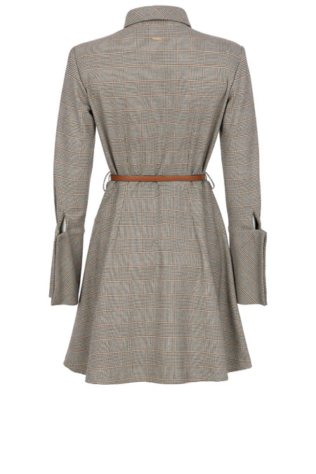 Karirana mini haljina sa naglašenim strukom Tiffany Production