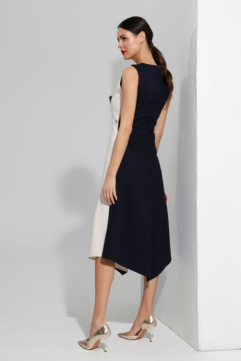 Elegantna dvobojna haljina bez rukava Tiffany Production