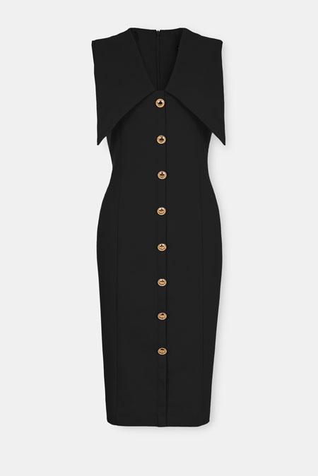 Haljina bez rukava sa naglašenim reverima Tiffany Production