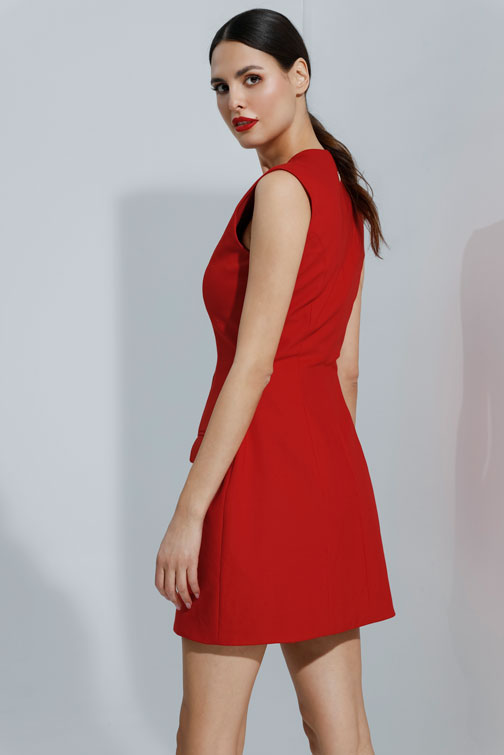 Strukirana mini haljina bez rukava Tiffany Production