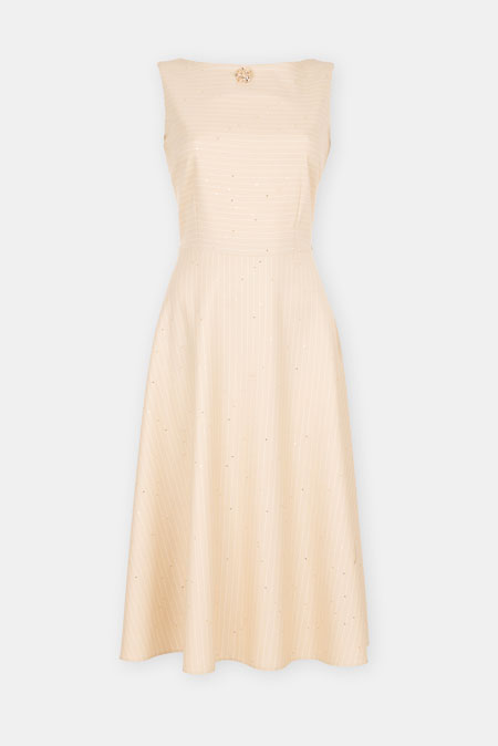 Haljina bez rukava sa prugama i svetlucavim detaljima Tiffany Production
