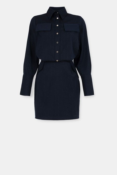 Mini košulja-haljina sa diskretnim prugama Tiffany Production