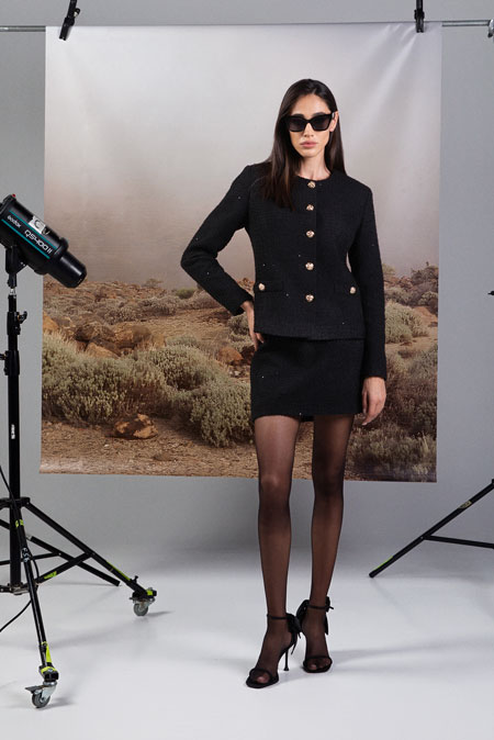 Mini suknja od buklea sa ukrasnim dugmićima Tiffany Production