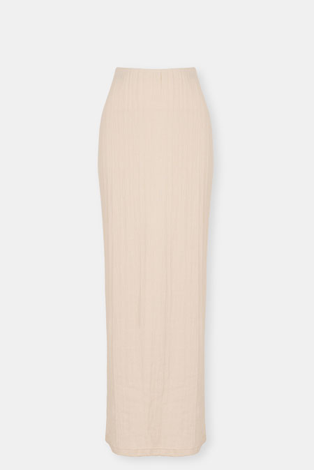 Duga pamučna suknja sa teksturom Tiffany Production