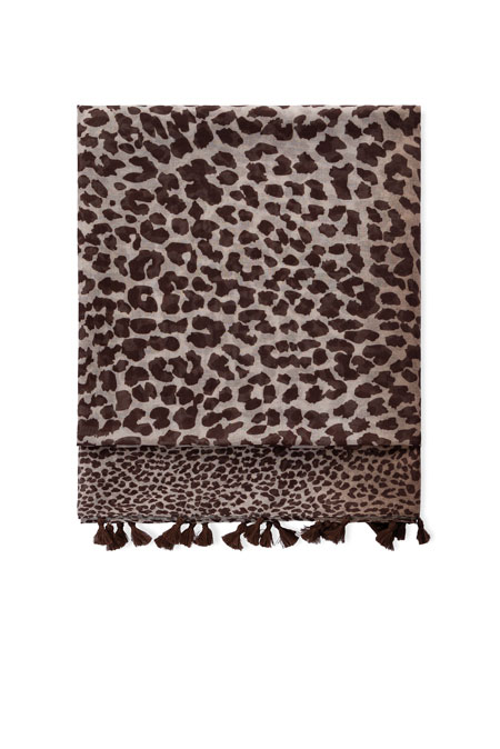 Tiffany Production Ešarpa sa sitnim leopard printom i resama
