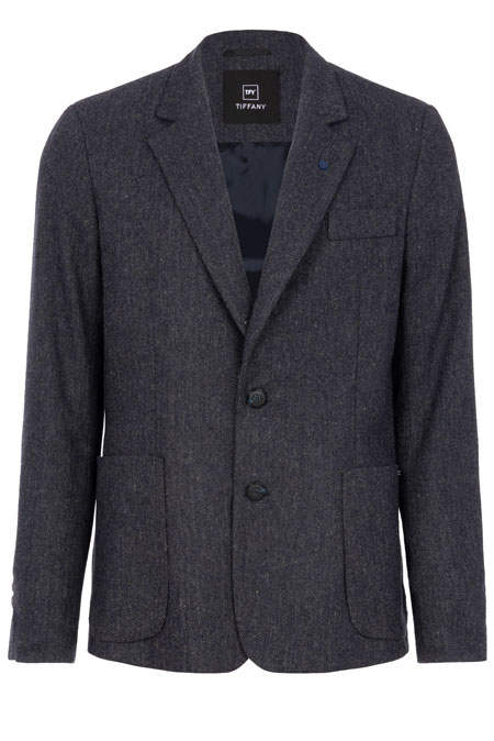 Tiffany Production Muški sako sa reverima i prednjim dugmićima