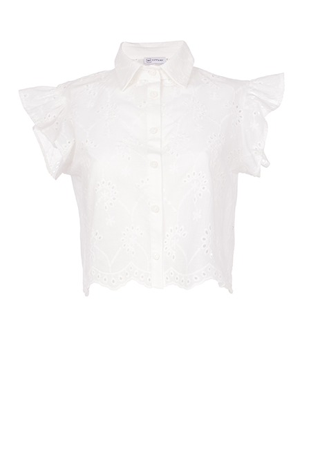 Bluza kratkih rukava sa rupičastim vezom Tiffany Production