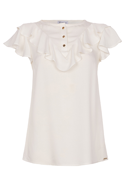 Tiffany Production Bluza sa okruglim izrezom i kratkim karner rukavima