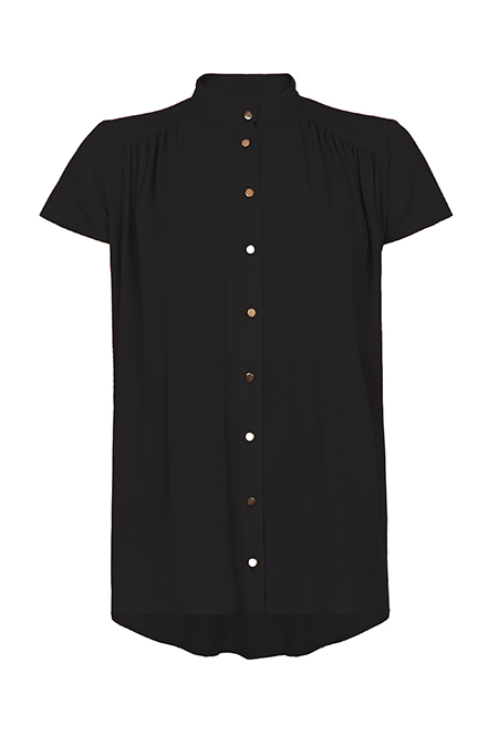 Tiffany Production Bluza kratkih rukava asimetrične dužine sa visokom kragnom