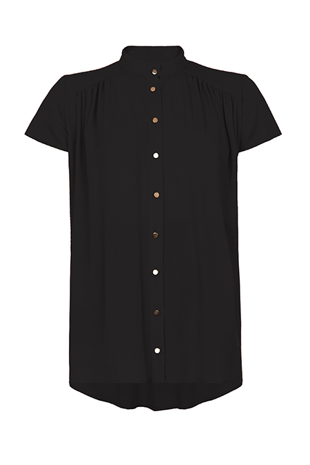 Bluza kratkih rukava asimetrične dužine sa visokom kragnom Tiffany Production